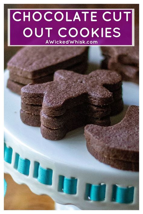 These Chocolate Cut Out Cookies are the ultimate soft baked cut out cookies that hold their shape, are ideal for decorating and turn our perfect every time. #chocolatecutoutcookies #cutoutcookies #easycutoutcookies #perfectcutoutcookies #chocolatecookies Easy Cut Out Cookies, Chocolate Cut Out Cookie Recipe, Chocolate Cut Out Cookies, Chocolate Sugar Cookie Recipe, Cut Out Sugar Cookies, Raspberry Compote, Cut Out Sugar, Homemade Fudge Recipes, Cut Out Cookie Recipe