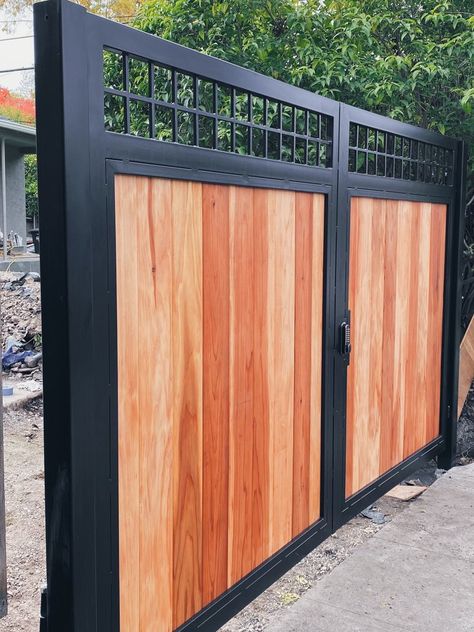 Gates | Fences | Doors | Railings | Fabrication & Installation | Welding Services Metal Fence Gates, Wooden Gate Designs, Wooden Gates Driveway, Backyard Gates, Metal Garden Gates, Timber Gates, Gate Designs Modern, Fence Gate Design, Wooden Gate