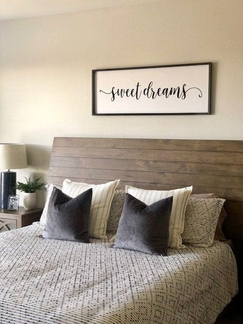 Wooden Signs For Bedroom, Bedroom Sign Ideas, Guest Bedroom Signs, Bedroom Signs Above Bed, Sweet Dreams Sign, Signs For Bedroom, Guest Bedroom Decor, Bedroom Farmhouse, Guest Room Decor