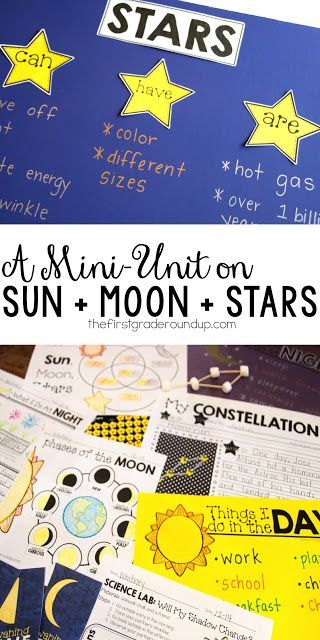 Hands on activities, science experiments, STEM connections, anchor charts and more--see it all in action for this sun, moon and stars NGSS unit! Archean Era, Sun Science, Sun Patterns, Space Lesson Plans, Astronomy Lessons, Space Week, Moon Activities, Space Lessons, Science Earth