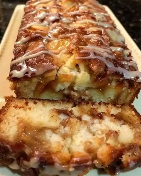 Valerie Bertinelli Recipes | Apple Cinnamon Swirl Loaf – a homemade delight to brighten your day | Facebook Cinnamon Swirl Loaf, Apple Bread Recipe, Apple Cinnamon Bread, Apple Fritter Bread, Cinnamon Swirl Bread, Swirl Bread, Apple Fritter, Apple Dessert Recipes, Apple Bread