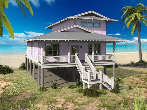 Snorkel Bay Cottage Elevation, Beach Style House Plans, Beach House Floor, Beach House Floor Plans, Beach House Plan, Coastal Cottage Style, Coastal House Plans, Beach House Plans, Beach Haven