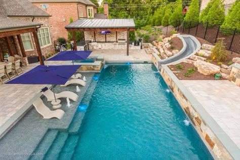 Water Features - ATLANTIS POOLS & SPAS, LLC Moderne Pools, Dream Backyard Pool, Pools Backyard Inground, Pool Life, Swimming Pool Ideas, Pool Remodel, House Pool, Small Pool Design, Pool Backyard