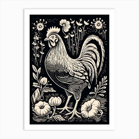 Fine art print using water-based inks on sustainably sourced cotton mix archival paper. • Available in multiple sizes • Trimmed with a 2cm / 1" border for framing • Available framed in white, black, and oak wooden frames. Tags: PJ-8349-4691 Bird Linocut, Lino Print Artists, Relief Prints, Linoleum Block Printing, Linocut Printmaking, Relief Printing, Linocut Art, Printmaking Art, Chicken Art