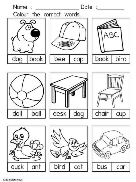 Find and Download Printable Worksheets for preschool, kindergarten and kids. #printable #worksheet #activity #preshool #bookactivity #tracing Teach English To Kids, Preschool Activities Printable, Kindergarten Phonics Worksheets, English Worksheets For Kindergarten, Kindergarten Reading Activities, Homeschool Preschool Activities, English Activities For Kids, Kids Worksheets Preschool, Free Kindergarten Worksheets