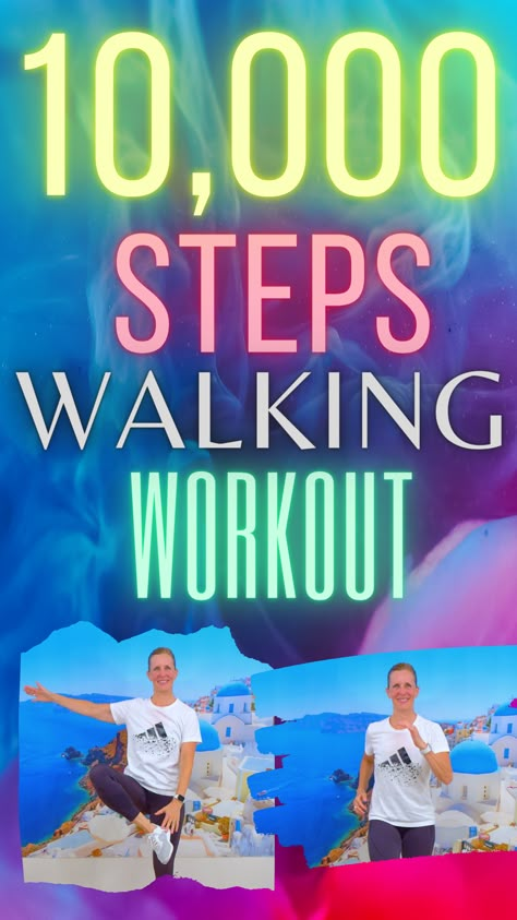 10000 steps walking workout is here! Low impact and created for anyone wanting to get in 10000 steps in one workout. Stretches Routine, Steps Challenge, Steps Workout, Walk The Weight Off, Morning Stretches Routine, Weight Training For Beginners, Walking Workouts, Low Impact Cardio Workout, Senior Exercises