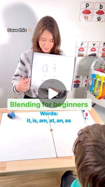 Kaley Sara on Instagram: "2 letter words to use for kids who are starting to blend 👇🏼👇🏼👇🏼  ⭐️ on, is, it, am, at, an, in  I’ve got a great resource that helps with this! Say “blending” to check it out!   Does your little one know some sounds but can’t blending them together? Try this!   #blendingletters #blendingsounds #lettersandsounds #kidslearning #kidslearningfun #kidsactivities #kidslovelylearning" Two Letter Blends Activities, Learning Sounds Of Letters Activities, Two Letter Blending Activities, Teach Letters To Toddlers, 2 Letter Blending Words, Letter Blending Activities, Blending Two Letter Sounds, Blend Words Activities, Blending Letters Activities