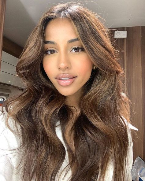 Maria Thattil, Glossy Brunette, Hair Change, Brunette Balayage Hair, Honey Blonde Hair, Ash Blonde Hair, Haircuts Straight Hair, Balayage Brunette, Sleek Hairstyles