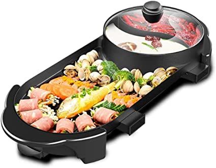 Amazon.com: SEAAN Hot Pot with Grill, Hotpot Pot Electric Grill Indoor Shabu Shabu Pot Korean bbq Grill Smokeless, Separate Dual Temperature Contral, Capacity for 2-12 People, 110V: Home & Kitchen Electric Barbecue Grill, Barbecue Machine, Korean Bbq Grill, Electric Bbq Grill, Indoor Electric Grill, Indoor Grills, Korean Barbecue, Bbq Sides, Shabu Shabu