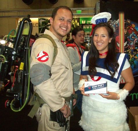 Couples costume Costume Couples, Stay Puft Marshmallow Man, Marshmallow Man, Couples Cosplay, Couple Cosplay, Stay Puft, Couple Costumes, Couples Costume, Couples Costumes