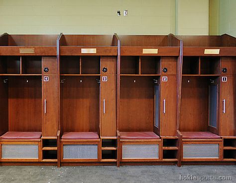 Virginia Tech Football locker room 42" wide Football Locker Room, Hokies Football, Virginia Tech Football, Virginia Tech Hokies, Film Studies, Virginia Tech, Locker Room, Man Cave, Cribs