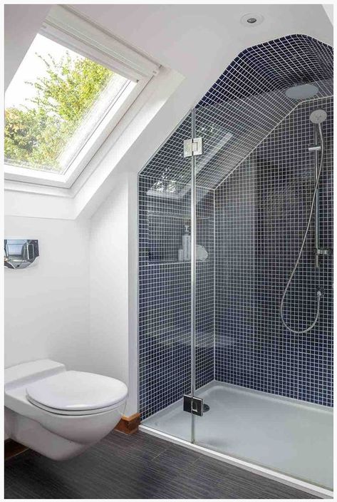 bring wall out to create more enclosed shower area} Attic Bathrooms, Attic Bathroom Ideas, Small Attic Bathroom, Luxury Bathroom Master Baths, Bathrooms Ideas, Luxury Master Bathrooms, Loft Bathroom, Attic Bathroom, Attic Renovation