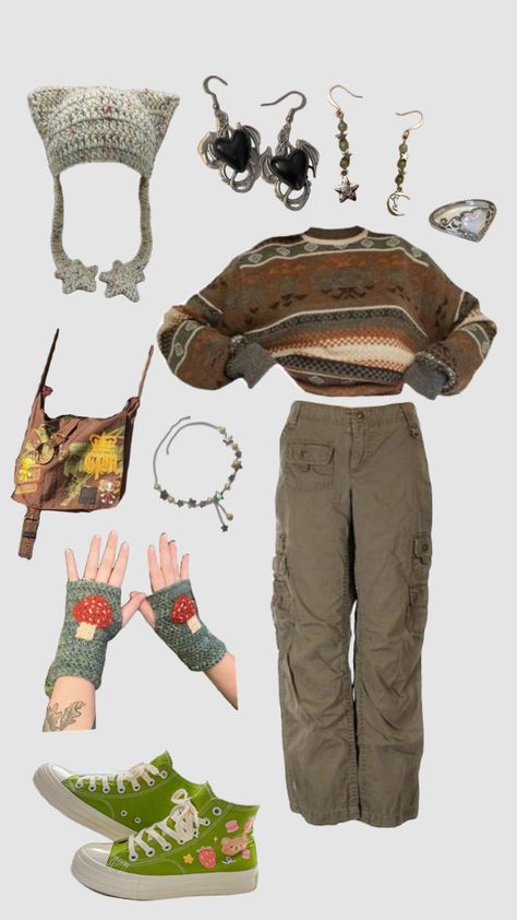 #outfit #outfitinspo #outfitideas #fallaesthetic #green #y2k #y2kaesthetic #natureaesthetic #grunge #fitcheck #indie Y2k Green Outfit, Green Outfit Fall, Green Y2k Outfit, Green Y2k, Y2k Outfits, Outfit Fall, Green Outfit, Junk Drawer, Nature Aesthetic