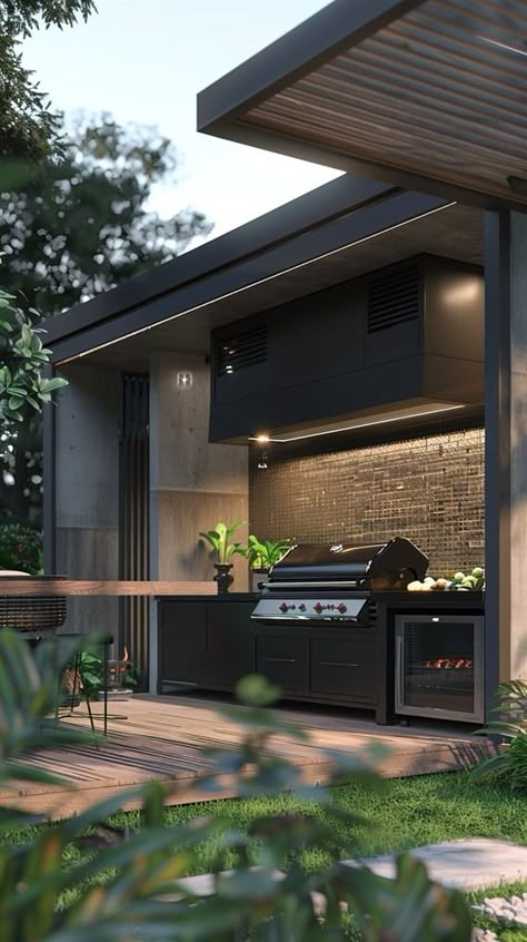 Outdoor Entertainment Center, Zona Bbq, Grill Stations, Rustic Outdoor Kitchens, Front Yard Patio, Outdoor Grill Station, Outdoor Cooking Area, Outdoor Sitting, Barbecue Design