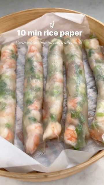 Steamed Rice Paper Rolls, Steamed Shrimp Rice Paper Rolls, Rice Paper Hacks, Shrimp Rolls Rice Paper, Rice Paper Noodles, Rice Noodle Rolls Recipe, Shrimp Rice Paper Rolls, Rice Paper Rolls Fillings, Rolls With Rice Paper