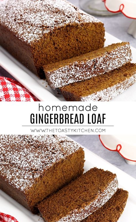 Ginger Bread Loaf, Gingerbread Loaf Recipe, Gingerbread Dessert, Gingerbread Loaf, Homemade Gingerbread, Gingerbread Recipe, Gingerbread Cake, Loaf Recipes, Bread Recipes Sweet