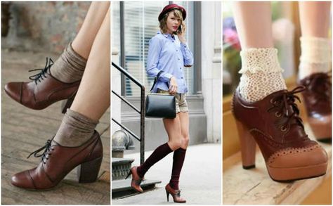 sophisticated sock heels outfits oxford heels-w600-h600 Character Shoes Outfit, Heeled Oxfords Outfit, Oxford Pumps Outfit, Oxford Heels Outfit, Socks With Heels, Sock Heels, Summer Heels Outfit, Socks Heels, Oxfords Outfit