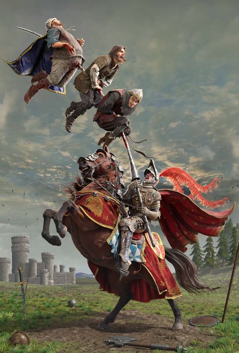 Knight On Horse, Historical Warriors, Medieval World, The Elder Scrolls, Knight Art, Medieval Knight, Fantasy Paintings, Conceptual Design, Art Model