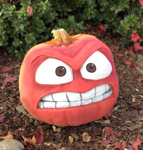 Anger from Inside Out Pumpkin Sculpture by Andy Griffin Pumpkin carving, jack-o-lantern, airbrush art Peter Griffin, Airbrush Art, Halloween Town, Environmental Graphics, Interactive Design, Jack O Lantern, Pumpkin Carving, Portfolio Design, Carving