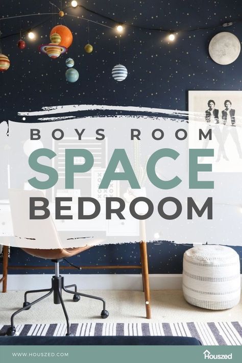 Get inspired with our space bedroom boys room ideas. Our images will give you the inspiration to take your design ideas to the next galaxy ...trust Houszed #spacebedroomideas #spacebedroom #spacebedroominspiration #spacebedroomforboys #spacethemedbedroomideas #spacebedroomdecor #solarsystembedroomdecor #spacethemebedroom #outerspacebedroomdecor Space Mural Kids Room, Space Bedroom Boys, Kids Space Bedroom, Outer Space Bedroom Decor, Space Bedroom Ideas, Gamer Bedroom Ideas, Boys Room Ideas, Kids Bedroom Space, Boys Space Bedroom