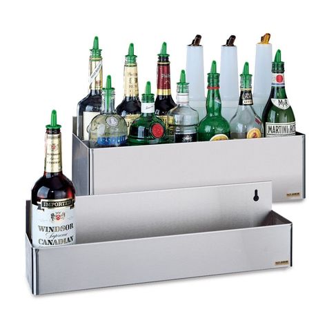 Amazon.com: San Jamar B5522 Stainless Steel Single Rail Speed Rack Bottle Holder, 21-1/4" Width x 6" Height x 4-1/8" Depth: Industrial & Scientific Steel Rack, Speed Rail, Pub Sheds, Unique Drink, Container Ideas, Portable Bar, Dark Home Decor, Steel Racks, Bar Supplies