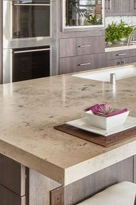 Sometimes overlooked, Limestone is an absolutely beautiful stone option for countertops, flooring, and more. Tap the photo to learn more. #limestonecountertop #ArizonaTile Beige Stone Countertops, Limestone Countertops Kitchen, Stone Countertops Kitchen, Limestone Countertops, Feather Wall Decor, Fireplace Facade, Beige Stone, Beige Tile, Kitchen Refresh