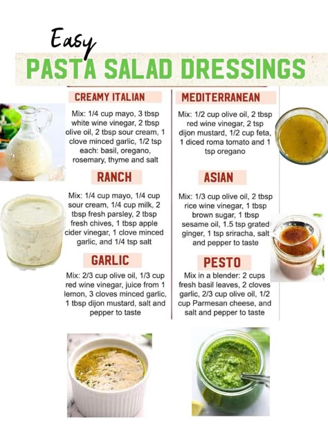 Pasta Salad Dressings, Pasta Dressing, Marinade Ideas, Diy Salad Dressing, Easy Salad Dressings, Diy Salad, Easy Salad Dressing Recipes, Salad Dressing Recipes Healthy, Homemade Dressings