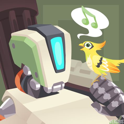 OW - Bastion by Versiris on @DeviantArt Overwatch Birthday, Overwatch Bastion, Overwatch Reaper, Overwatch Memes, Overwatch 2, Best Fan, Yellow Bird, Epic Art, Funny Comics