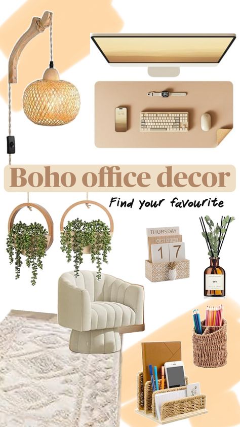 Step into a world where creativity knows no bounds. Explore our collection of boho-inspired office decor ideas and let your imagination soar. Embrace the eclectic mix of textures, patterns, and colors to create a space that reflects your unique style. Transform your office into a vibrant sanctuary where inspiration thrives. #BohoOffice #CreativeWorkspace #OfficeDecorInspo #BohoDecor #OfficeInspiration #WorkspaceIdeas Tulum Inspired Office, Boho Professional Office Decor, Boho Cubicle Decor Office, Boho Office Decor Cubicle, Office Cubicle Decor Ideas, Boho Office Space Workspaces, Boho Office Room, Work Office Decor Professional, Boho Cubicle Decor