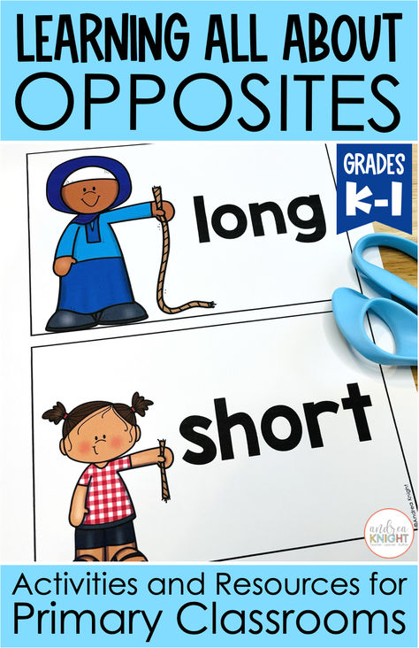 Learning is more fun with games and hands-on activities. Before handing out worksheets to practice opposites, build a foundation with these engaging and interactive ideas for kids in preschool, kindergarten, and first grade. This blog post for primary teachers is loaded with our favorite picture books and activities for young children, plus TONS of really fun ideas for celebrating Opposite Day in January. Before you finish your planning, come take a look. Let's go! Learning Opposites Preschool, Opposite Games For Preschoolers, Opposites Activities For Toddlers, Opposite Preschool Activities, Opposite Activities For Preschool, Opposites Activities Preschool, Opposites Activities, Opposites For Kids, Opposites Game