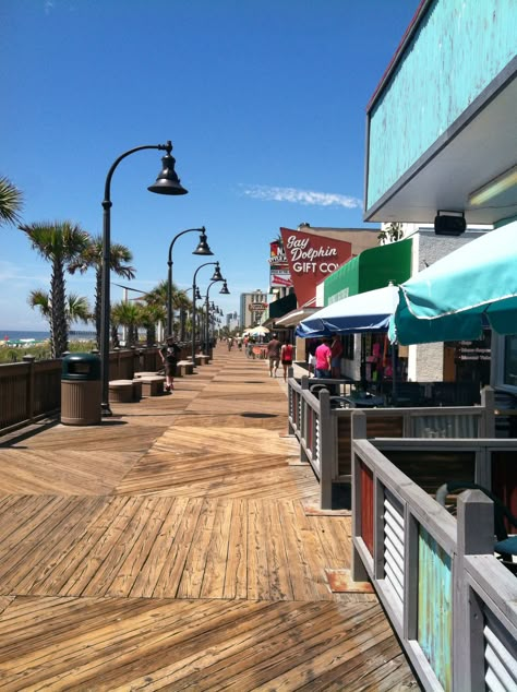 Boardwalk at Myrtle Beach Myrtle Beach Aesthetic, Boardwalk Shops, Myrtle Beach Boardwalk, Beach Vacation Pictures, Texas Beaches, Coastal Carolina University, Beach Week, Myrtle Beach Vacation, Beach Pier