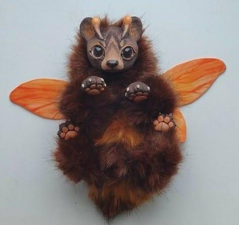 Fairy Art Dolls, Cute Fantasy Creatures, Unique Dolls, Plush Pattern, Space Cat, Fake Fur, Mystical Creatures, Fairy Art, Animal Dolls