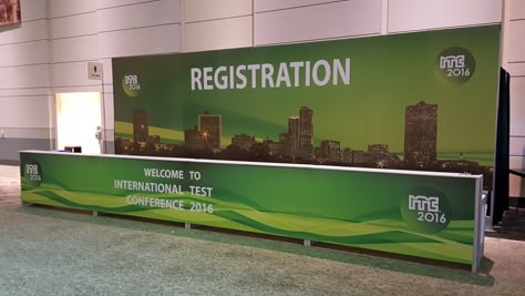 One graphic Reg Desk Conference Registration Desk, Registration Backdrop, Registration Desk Design Event, Event Registration Table, Registration Booth, Conference Signage, Creative Booth Design, Photozone Ideas, Registration Desk