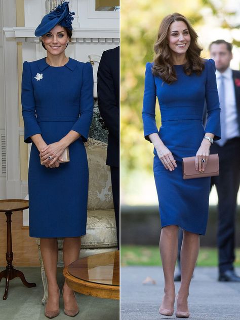 Kate Middleton Blue Dress, Royal Outfits Classy, Kate Middleton Hats, Kate Middleton Queen, Hobbs Dresses, Royal Closet, Chanel Dresses, Recycled Outfits, Looks Kate Middleton