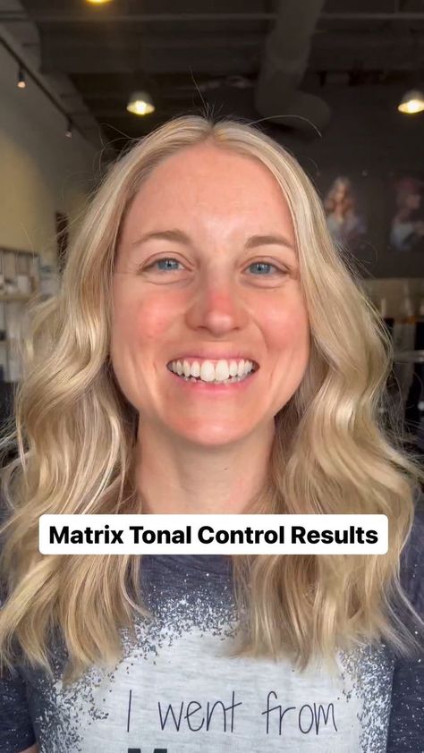 We already know @matrix High Riser Pre-Bonded Lightener is amazing... but let’s also talk about how good the NEW Matrix Tonal Control line is! 😱 “Tonal... | By CosmoProf | Facebook | You have to see the results of this service. My client is a natural level seven and I am laying a zigzag placement for my foilage balayage using ten volume and height riser. Now the star of the show is tonal control. This is a zero lift, zero shift, deposit only toning demi formula. I love that this allows her nat Toning Hair, Tone Hair, Beauty Salon, Matrix, The Star, Balayage, Highlights, Blonde, Let It Be