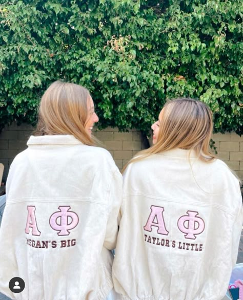 Sorority Jackets Letters, Big Little Sweatshirts, Sorority Jackets, Sorority Letters Sweatshirt, Sorority Collage, Delta Zeta Crafts, Sorority Apparel Ideas, Sorority Shirts Letters, Big Little Reveal Themes