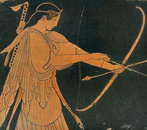 Artemis was worshiped by the Greeks under various appellations, to each of which belonged special characteristics. Thus she is known as the Arcadian, Ephesian and Brauronian Artemis, and also as Selene-Artemis: http://www.aworldofmyths.com/Greek_Gods/Artemis.html The Amazons Warriors, Artemis Symbol, Artemis Art, Amazon Woman, Amazons Women Warriors, Amazonian Warrior, Artemis Goddess, Greek Vase, Ancient Greek Pottery