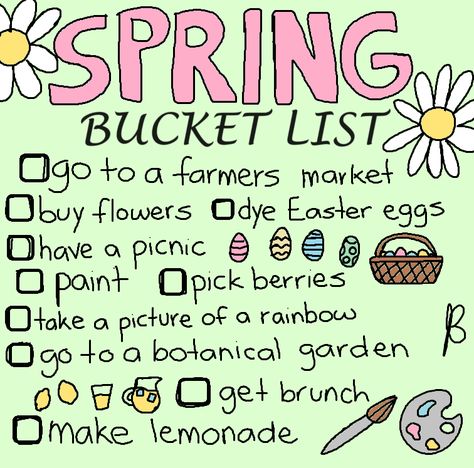 Spring Bucket List, spring cleaning, checklist, to do list, things to do, activities, inspo, ideas, aesthetic, flowers, botanical, gardening, easter, farmers market Easter Bucket List, Cleaning Checklist Aesthetic, Spring Bucket List For Adults, Checklist Aesthetic, Spring Bucket List, Easter Buckets, Spring Cleaning Checklist, Flowers Botanical, Aesthetic Flowers