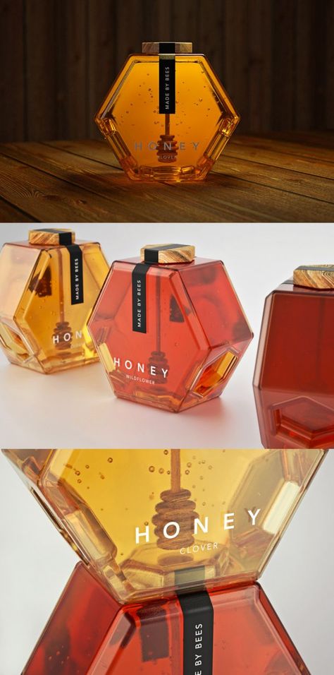 Different Types Of Honey, Luxury Honey Packaging, Honey Business Card, Honey Branding Design, Honey Bottle Packaging, Honey Jar Packaging, Honey Packaging Ideas, Honey Jar Design, Honey Packaging Design