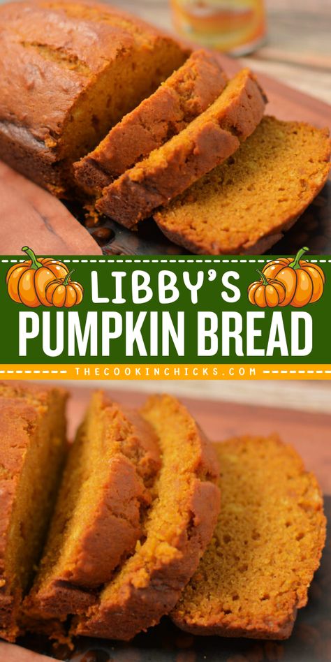 Looking for easy fall recipe this season? Try this Libby's Pumpkin Bread! It's a quick bread recipe that combines all the Fall flavors in one tasty treat. You will surely enjoy the moist and sweet bread in every bite. This pumkin food idea is perfect to bake for the season and can be serve anytime of the day! Pumpkin Bread Sallys Baking, Easy Homemade Pumpkin Bread, Pumpkin Bread Moist Best, Pumpkin Bread In Bundt Pan, How To Make Pumpkin Bread Recipes, Incredibly Moist Pumpkin Bread, Down East Maine Pumpkin Bread, 1 Loaf Pumpkin Bread, Pumpkin Banana Nut Bread Recipe