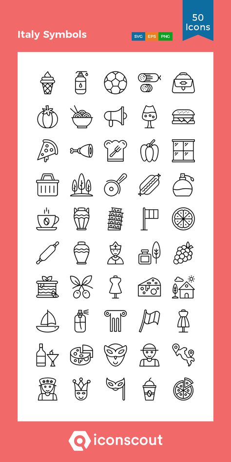 Italy Symbols  Icon Pack - 50 Line Icons Italy Symbols, Travel Aesthetic Outfits, Italy Tattoo, Italy Illustration, Icon Tattoo, Business And Management, Italian Culture, Business Icon, Branding Agency