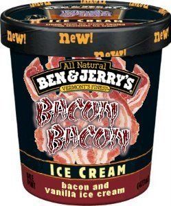 Bacon Ice Cream, Cursed Food, Weird Snacks, Food Flavors, Bizarre Foods, Candied Bacon, Ben And Jerrys, Weird Food, Bacon Bits