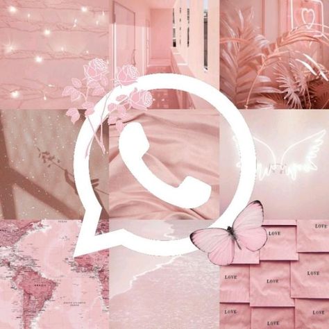 Pastel Pink Whatsapp Icon, Phone Widgets Ideas Pink, Widget Icon Pink Aesthetic, Whats App Icon Aesthetic, Pink Icon Whatsapp, Pink Icons For Apps Aesthetic, Whatsapp App Icon Aesthetic, Iphone Pink Icons, Pastel Pink Aesthetic Icon