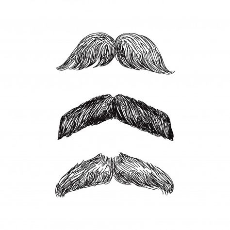 Mustache Drawing, White Illustration, Black And White Illustration, Drawing Reference, Premium Vector, Graphic Resources, Black And White, Bar, Drawings