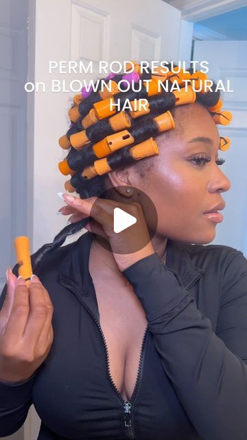 Rod Set On Natural Hair Medium Length, Perm Rod Set On Natural Hair, Flexi Rods On Natural Hair, Perm Rods On Natural Hair, Rod Set On Natural Hair, Roller Set Natural Hair, Roller Set Hairstyles, Flexi Rod Set, Blowout Curls