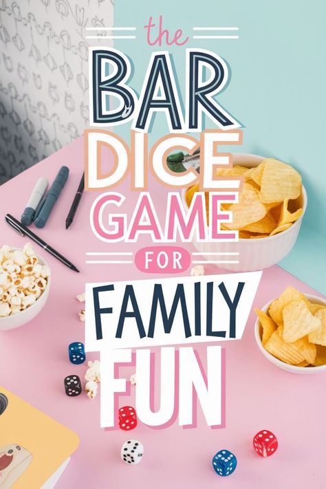 Looking for a fun, casual game? Bar Dice is an easy-to-learn dice game that’s perfect for any night! Great for parties, family fun night, large groups, or just a cozy game with friends. Indoor Party Games, Party Tips, Family Fun Night, Minute To Win It, Fun Party Games, Indoor Fun, Casual Game, Family Night, Indoor Games