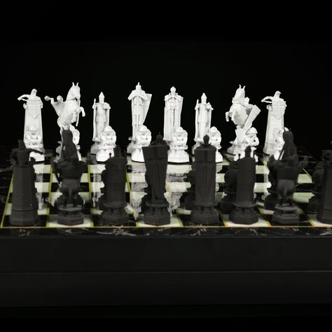 There are 3 Different Variants in the Wizard Chess set produced by FuMe:

- Only Pieces (Metal)

- Big Board + Pieces ( Metal )

- Small Board + Pieces ( Metal )


Wizard
Board Dimensions in Respect of Chess Set:

Small Chess Board: 11.8 X 11.8 Inches
Large Chess Board: 14.1 X 14.1 Inches Harry Potter Chess Set, Wizard Knight, Wizard Chess Set, Games Puzzle, Wizard Chess, Themed Chess Sets, Knight Chess, Calligraphy A, Chess Gifts