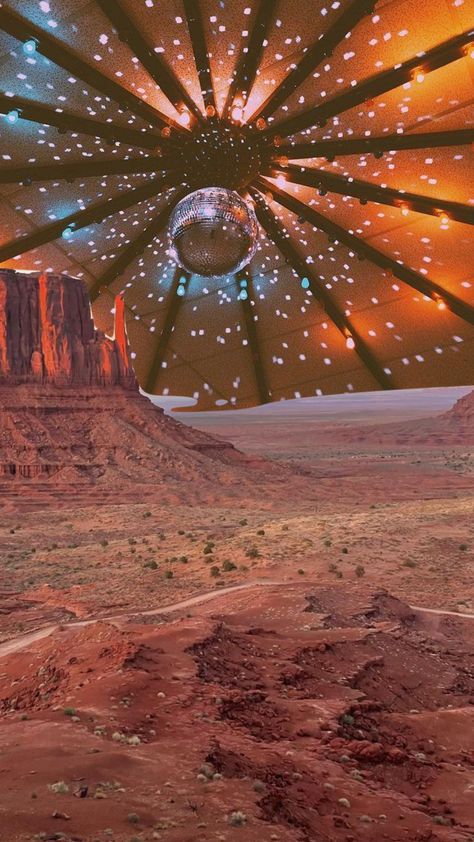 Desert 70s Aesthetic, Coachella Desert Aesthetic, Electric Rodeo Theme, Disco Core Aesthetic, Disco Cowboy Wallpaper, Desert Alien Aesthetic, Desert Disco Aesthetic, 70s Desert Aesthetic, Desert Party Aesthetic