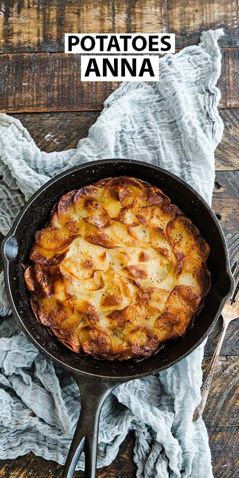 French Style Potatoes, Potato Anna Recipe, French Potato Pie Recipe, Anna Potatoes Recipe, Potatoes Anna Martha Stewart, French Melted Potatoes, Dutchess Potatoes Recipes, Anna Potatoes, Boulangerie Potatoes