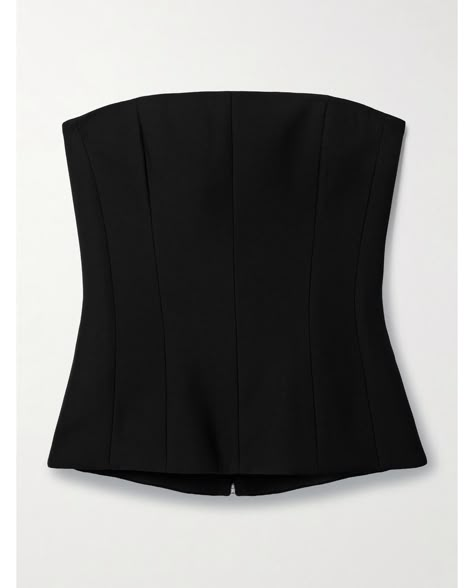 Monot Strapless Crepe Bustier Top Moda Operandi Top, Miranda Hobbs, Black Bustier Top, Flowy Skirts, Top Noir, Fancy Shirt, Top Bustier, Tailored Skirt, Black Bustier